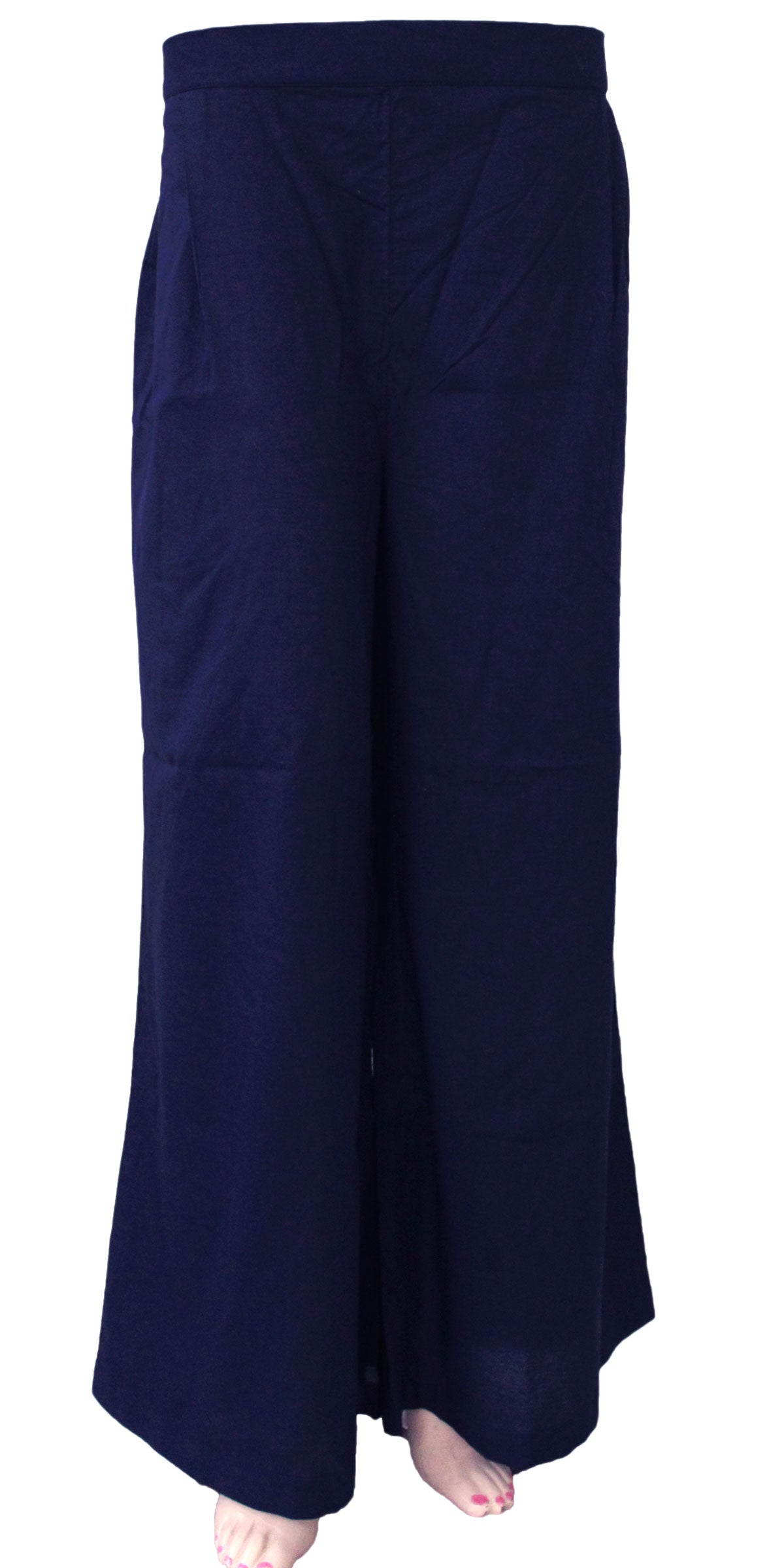 Navy blue Pure Voile Palazzo Pants Trouser BOHO Bell Bottom