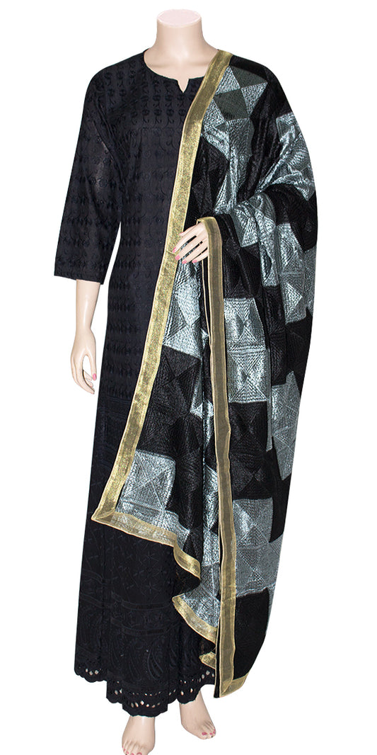 Black Pure chiffon Dupatta, Indian party gift, Punjabi Traditional Phulkari, Gift for her, Grey Dupatta, Punjabi Dupatta, Phulkari in USA, Wedding gift dupatta, Wedding gift saropa, wedding gift phulkari, anniversary gift, Heavy embroidered Dupatta, Heavy Chunni