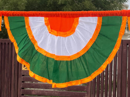 Patriotic Bunting Banner Indian Flag - 56”x 30” Pleated Fan Flag