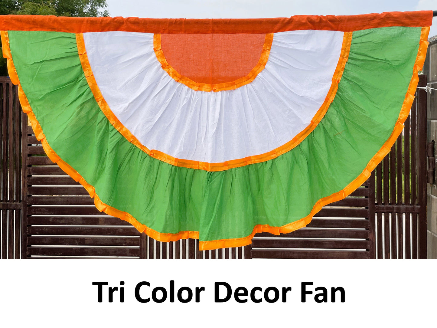 Patriotic Bunting Banner Indian Flag - 32”x 15” Pleated Fan Flag