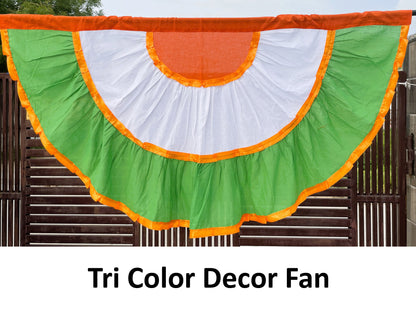 Patriotic Bunting Banner Indian Flag - 56”x 30” Pleated Fan Flag