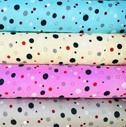 Multicolor Polka Dot Print on Rayon Fabric by the yard