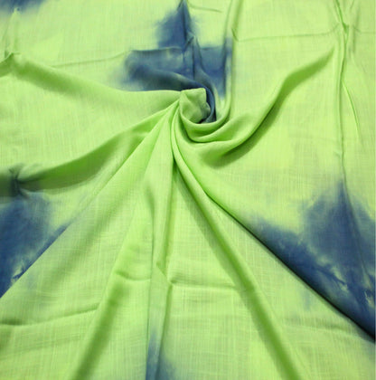 White, Green & Blue Tie Dye Rayon Slub Soft hand tie dyed Rayon Fabric Stitching Draping Yard Cloth Soft Cool BOHO DIY