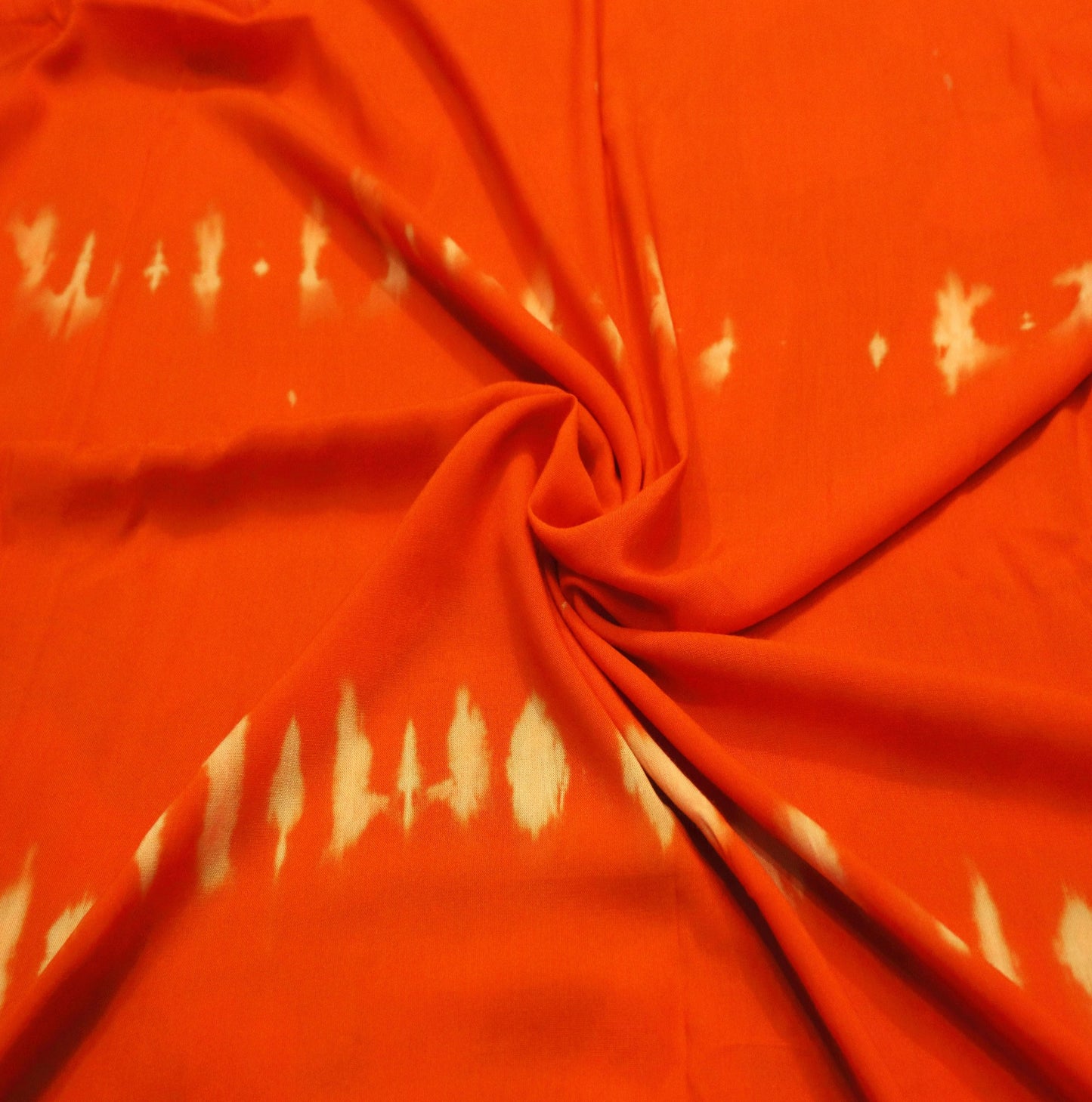 Orange & White Tie Dye Rayon Soft Hand tie dyed Rayon Fabric Stitching Draping Yard Cloth Soft Cool BOHO DIY