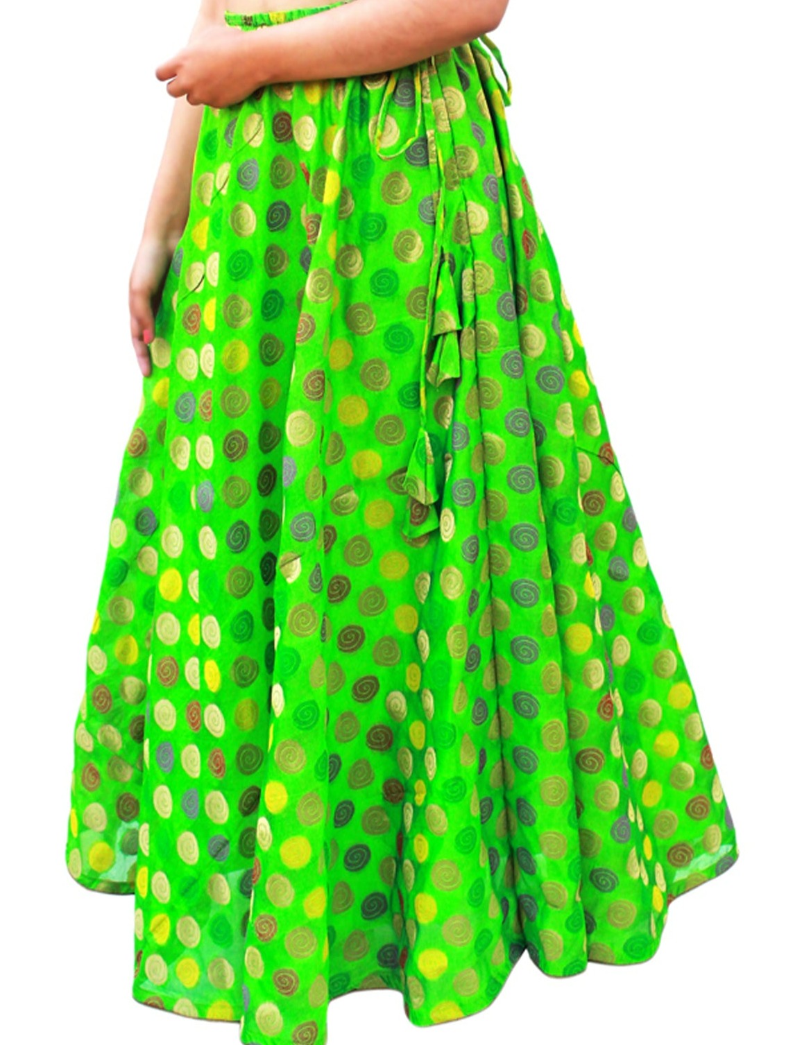 Parrot Green Banarasi Lehenga Skirt