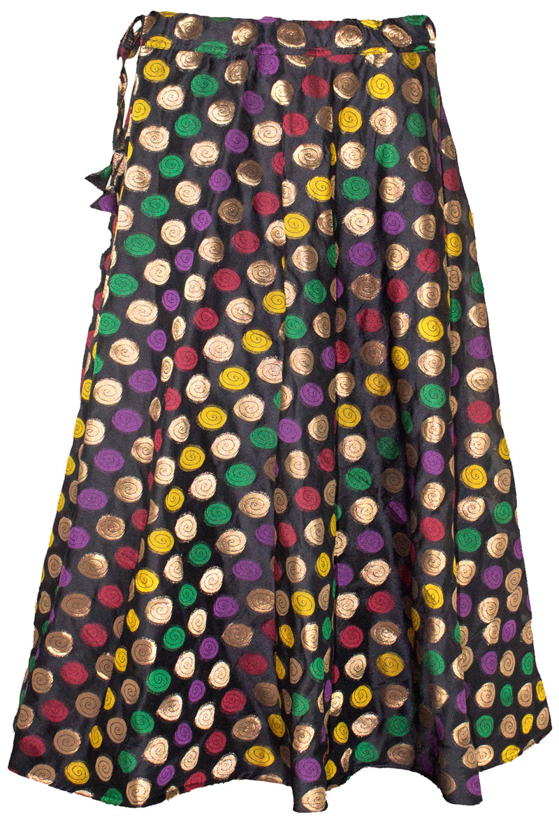 Black Banarasi Lehenga Skirt with Multi Color Design