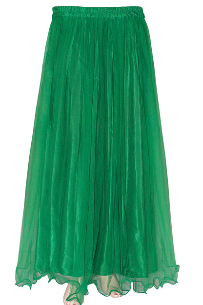 Orange & Green Banarasi Jacket Style Long Kurti & Lehenga Set