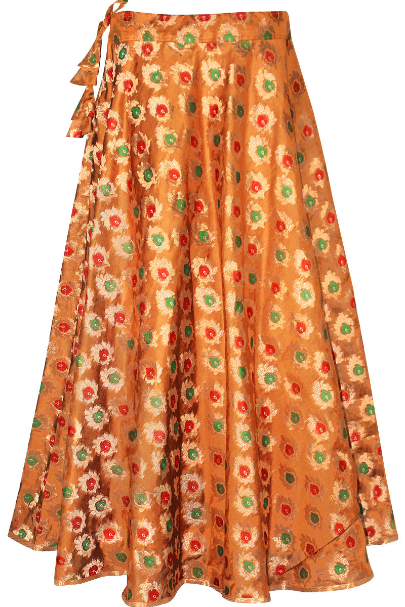 Orange Floral design Lehnga, Bridesmaids Floral design long Skirt, Peacock design long skirt, Orange Boho Silk Skirt, Boho flared Skirt, Orange Embroidered Skirt, Multicolor Polka dots skirt, Spiral Design skirt, Dance skirt, Fancy skirt with drawstring, Silk Skirt, Lehenga, Ghaghra, Jupe, Indian Long Skirt