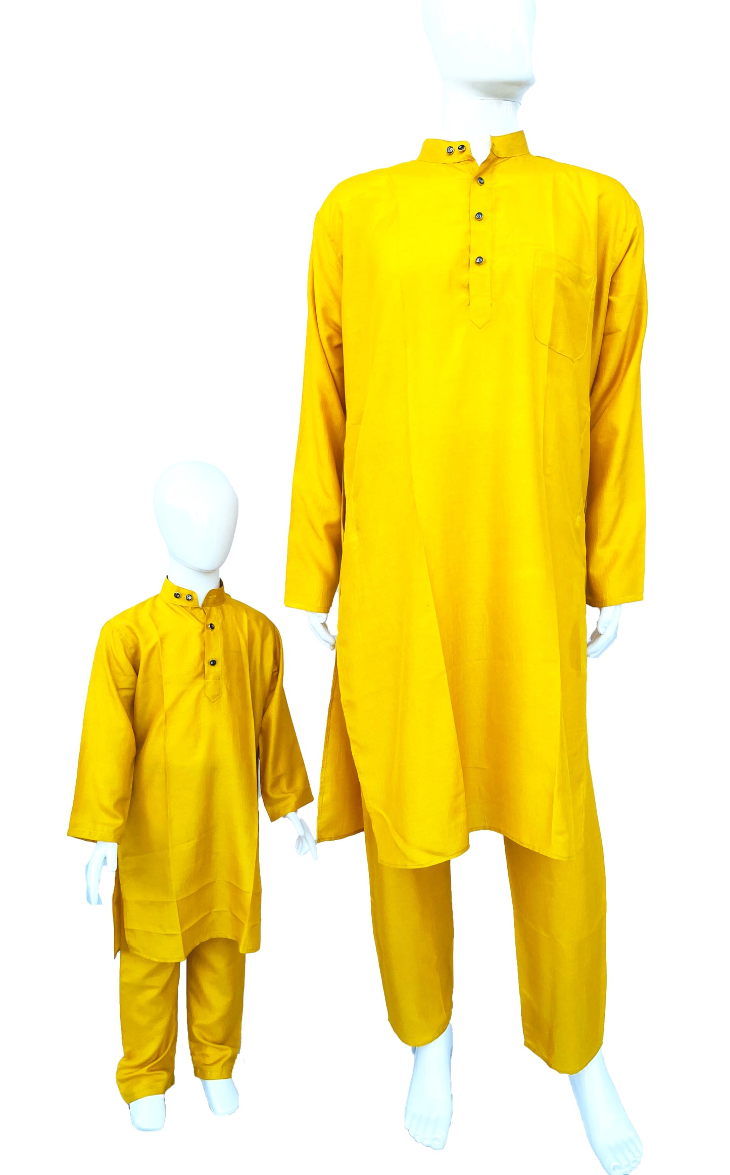 Yellow Color Silk Men's Kurta Payjama