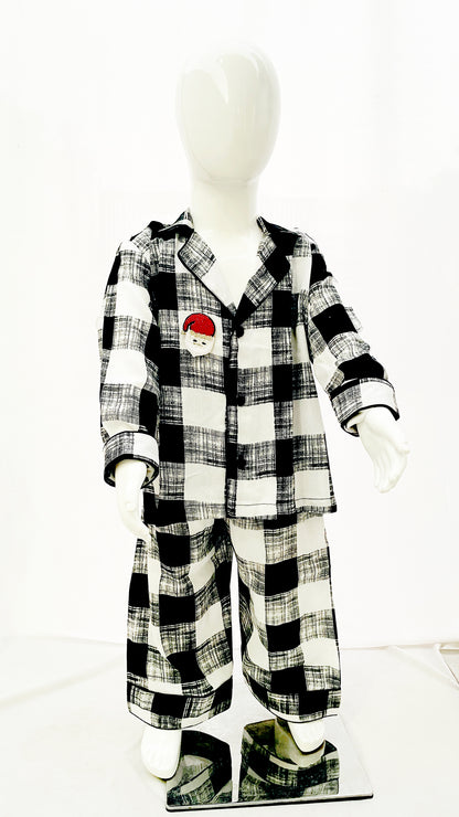 Family Matching Christmas Pajamas Black Rayon Check print Pjs