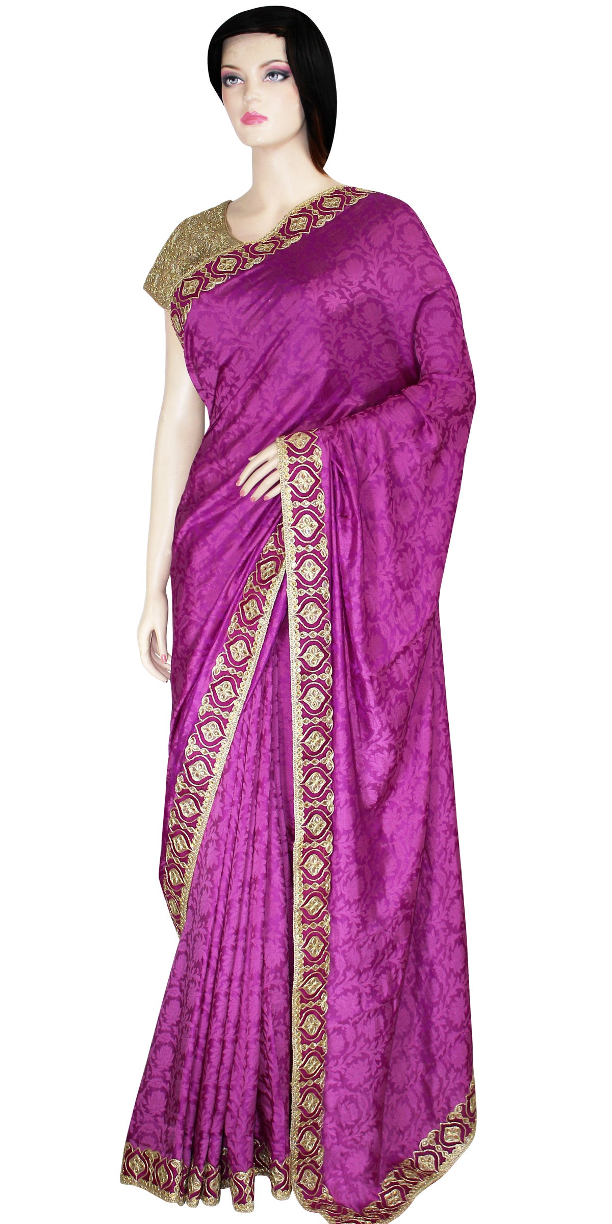Dark Pink Indian Ethnic wear Saree, Indian Pooja dress, Magenta Banarasi Saree, Voilet Silk Saree, Traditional Indian Saree in USA, Bollywood style saree, Partywear Saree, Pooja Dress, Pooja Saree, Festival Wear