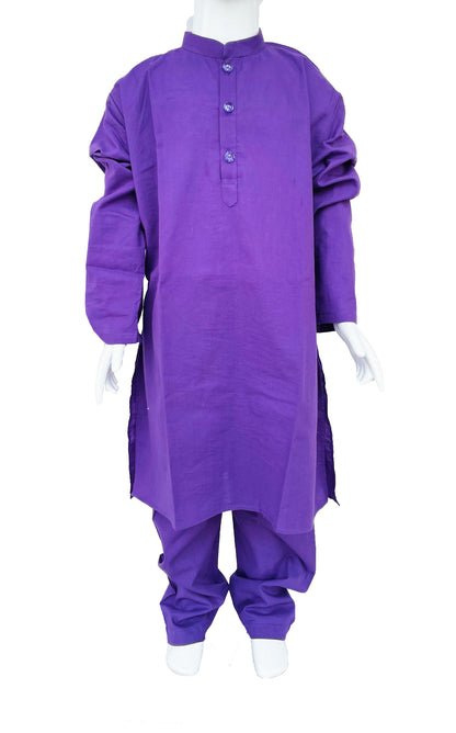 Grey Jacket with Purple Pure Cotton Kurta Pajama for Boys, Indian Ethnic kids wear, Indian Boys Wear