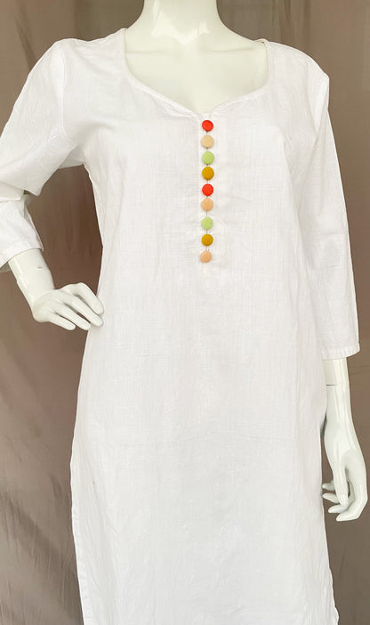 White Pure Muslin kurta Sharara With Yellow Red Tie Dye Dupatta