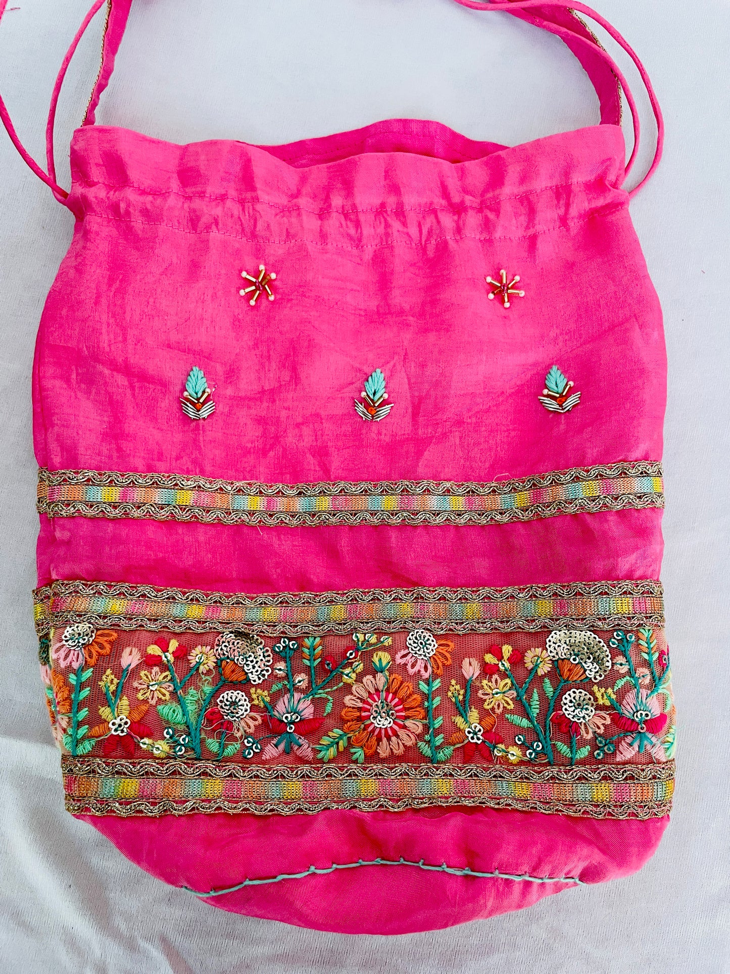 Pink Pure Upada Silk Patiala Salwar Kameez Suit with Chinon Dupatta