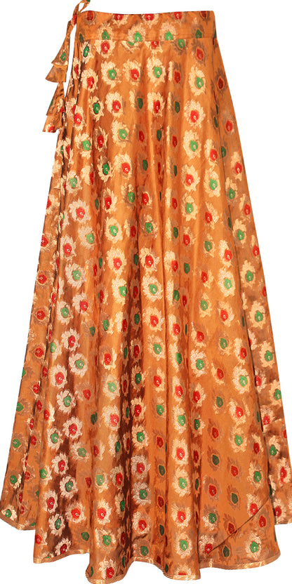 Multi Color Leaf zari Embroidered Banarasi Chanderi Silk Lehenga