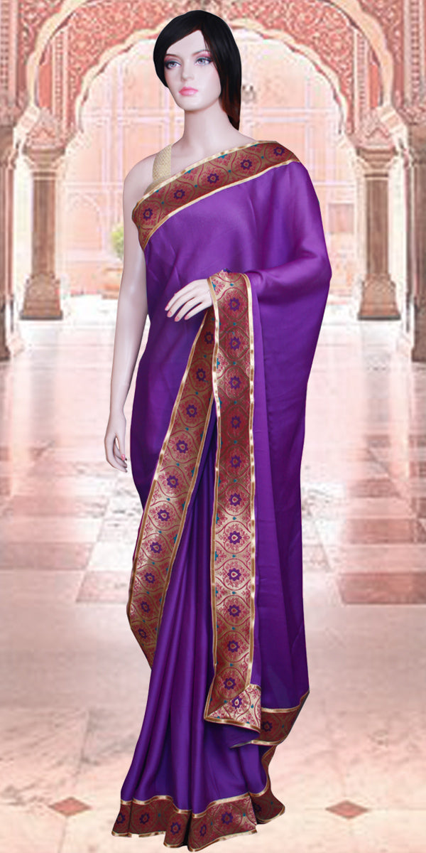 Indian Ethnic wear Saree, Indian Pooja dress, Purple Banarasi Saree, Purple Silk Saree, Traditional Indian Saree in USA,  Bollywood style saree, Partywear Saree, Pooja Dress, Pooja Saree, Festival Wear