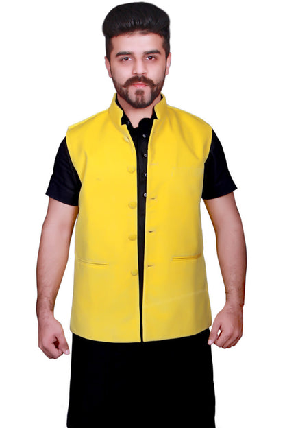 Yellow Cotton Velvet Men's Jacket