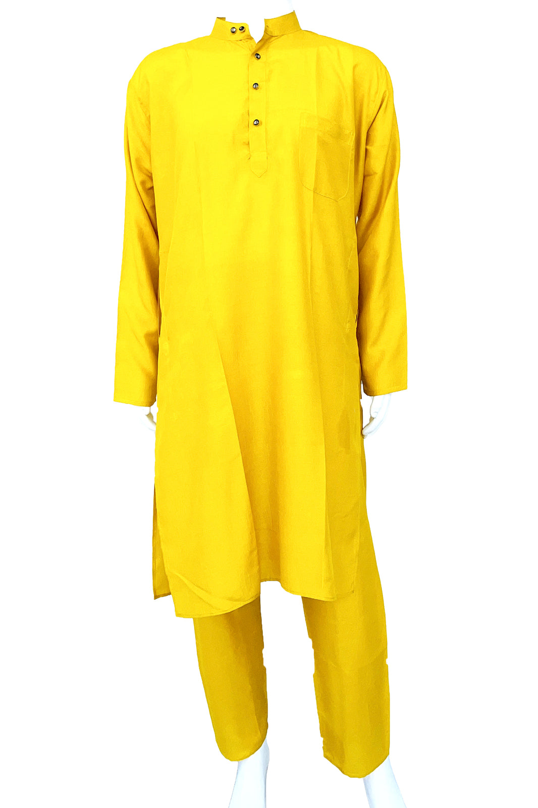 Yellow Color Silk Men's Kurta Payjama