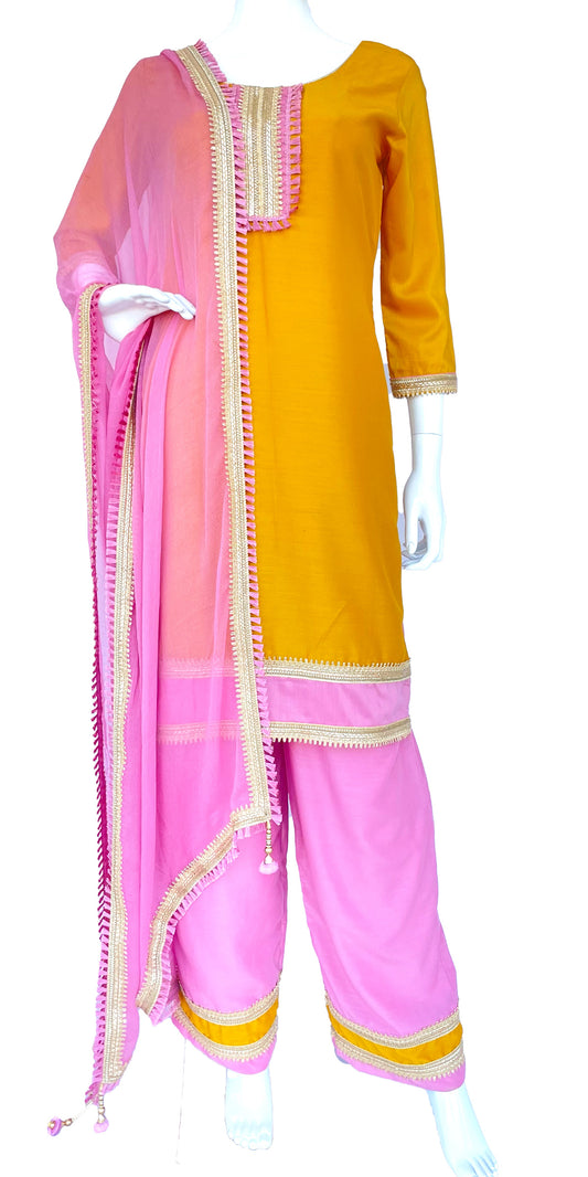 Onion Pink Straight Pant Suit, Mustard Yellow Straight Pant Suit, Pooja dress, Indian Temple dress, Indian Gurudwara Wear, Wedding dress, Indian Straight pant dress, Tight Palazzo Outfit, 
