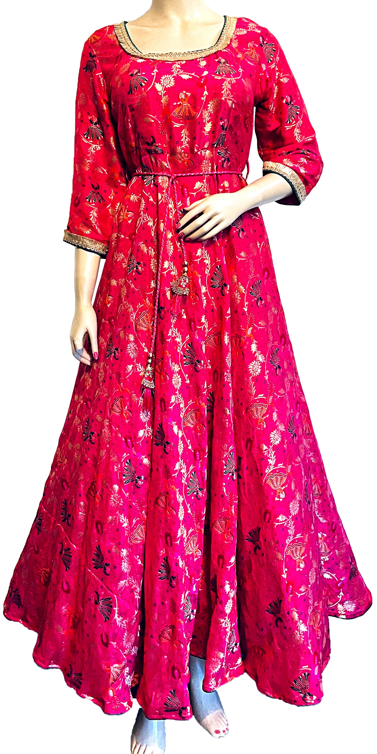 Designer Navratri Leheriya Digitalprint Gown Indian Bollywood Anarkali  Kurta | eBay