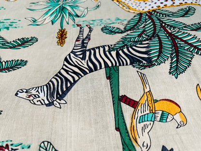 Pure Cotton Cambric Printed Fabrics Colorful Animal Print Pattern