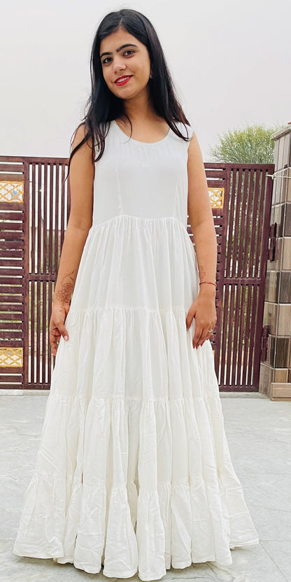 White Flared Pure Muslin Long Dress , Floor Length infinity Dress White Flared Pure Muslin Long Dress , Floor Length infinity Dress
